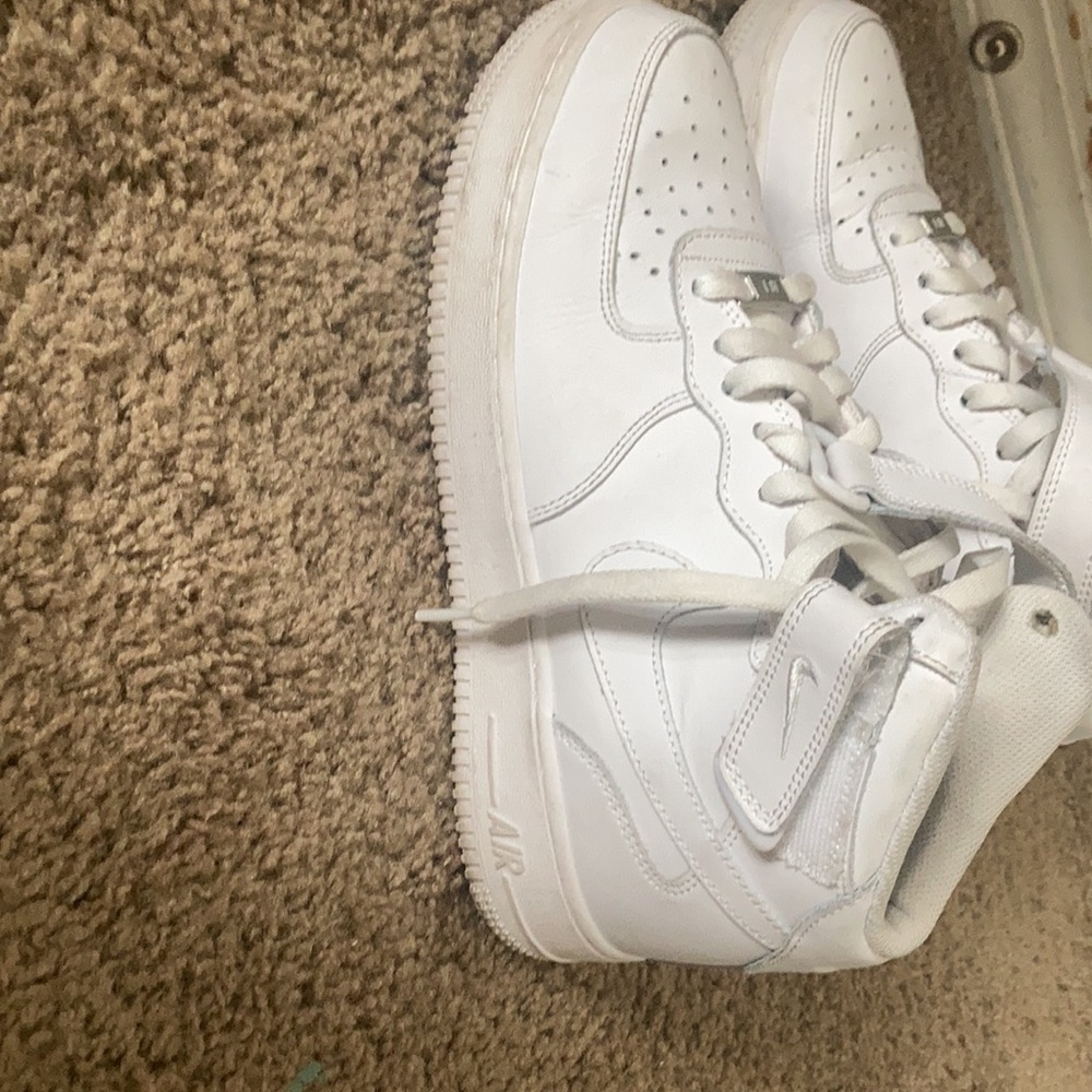 All white high top air force ones